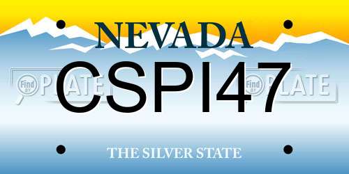CSPI47 Nevada License Plate