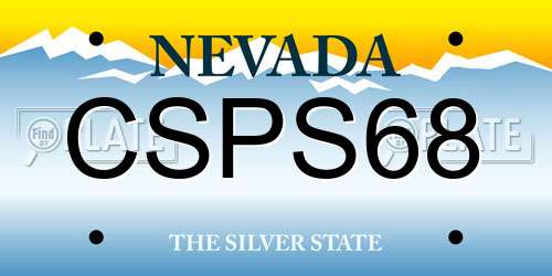 CSPS68 Nevada License Plate