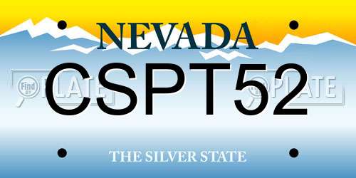 CSPT52 Nevada License Plate