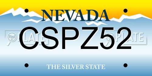 CSPZ52 Nevada License Plate