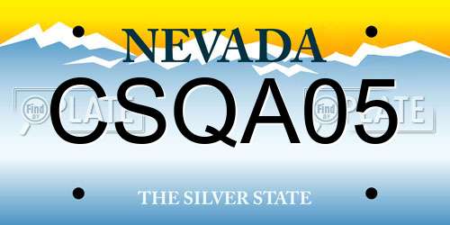 CSQA05 Nevada License Plate