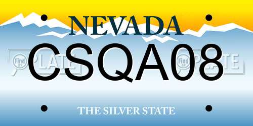 CSQA08 Nevada License Plate