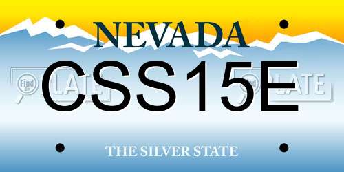 CSS15E Nevada License Plate