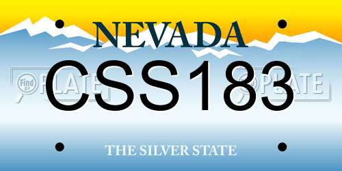 CSS183 Nevada License Plate