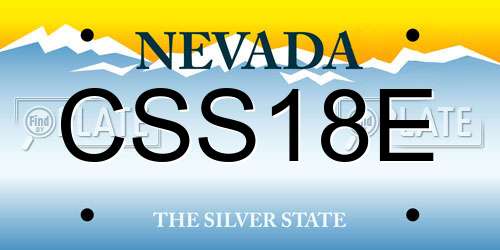 CSS18E Nevada License Plate