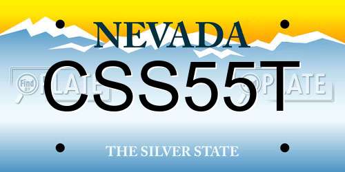 CSS55T Nevada License Plate
