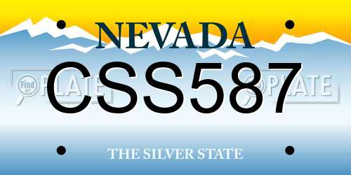 CSS587 Nevada License Plate