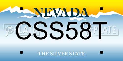 CSS58T Nevada License Plate