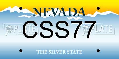 CSS77 Nevada License Plate