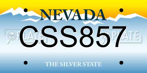 CSS857 Nevada License Plate