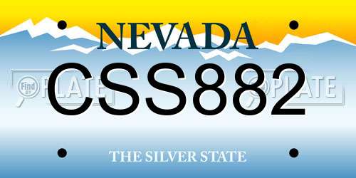 CSS882 Nevada License Plate