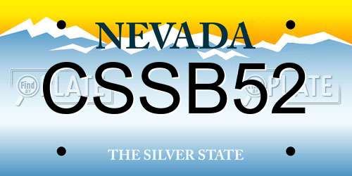 CSSB52 Nevada License Plate
