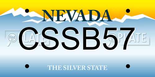 CSSB57 Nevada License Plate