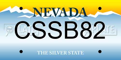 CSSB82 Nevada License Plate