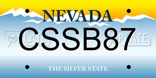 CSSB87 Nevada License Plate