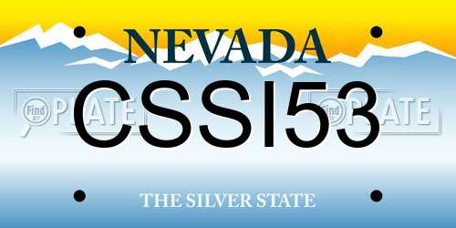 CSSI53 Nevada License Plate