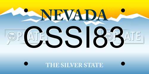CSSI83 Nevada License Plate