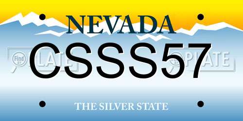 CSSS57 Nevada License Plate