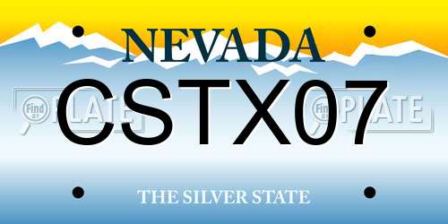 CSTX07 Nevada License Plate