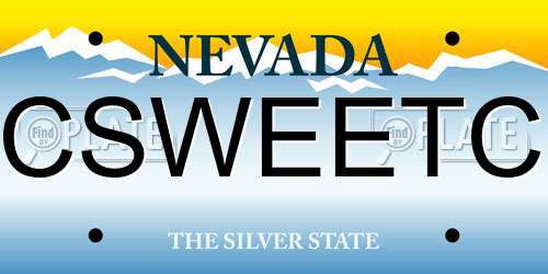 CSWEETC Nevada License Plate