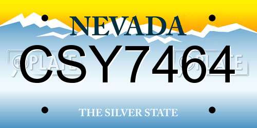 CSY7464 Nevada License Plate