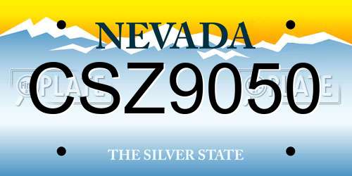 CSZ9050 Nevada License Plate