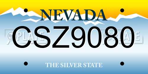 CSZ9080 Nevada License Plate