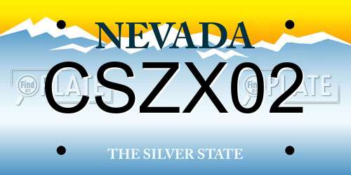 CSZX02 Nevada License Plate