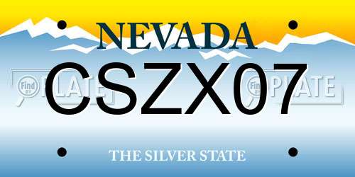 CSZX07 Nevada License Plate