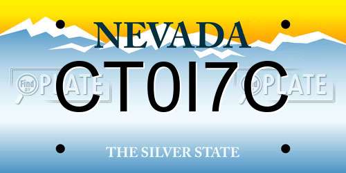 CT0I7C Nevada License Plate