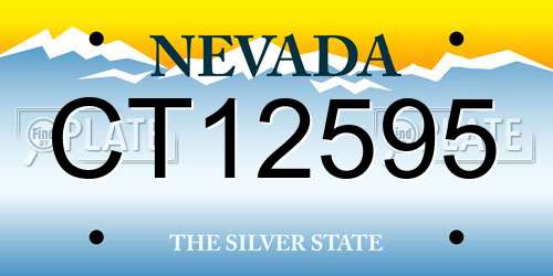 CT12595 Nevada License Plate