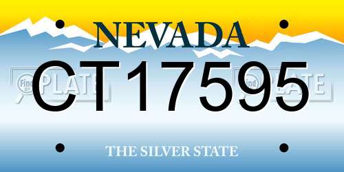CT17595 Nevada License Plate