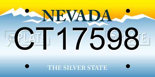 CT17598 Nevada License Plate