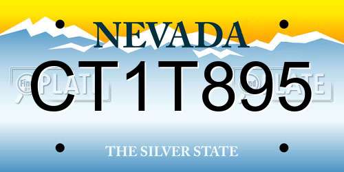 CT1T895 Nevada License Plate