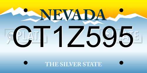 CT1Z595 Nevada License Plate