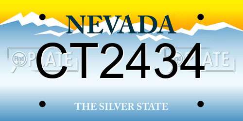 CT2434 Nevada License Plate