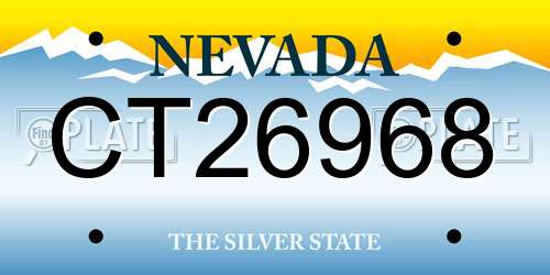 CT26968 Nevada License Plate