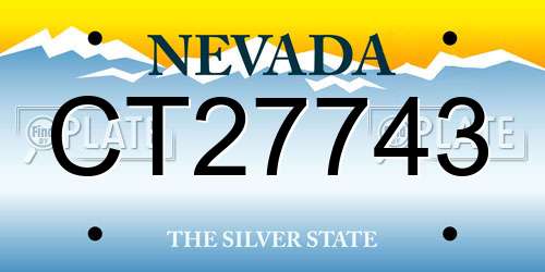 CT27743 Nevada License Plate