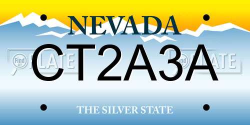 CT2A3A Nevada License Plate