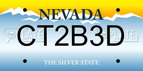 CT2B3D Nevada License Plate