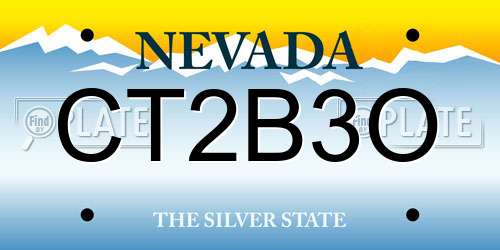 CT2B3O Nevada License Plate