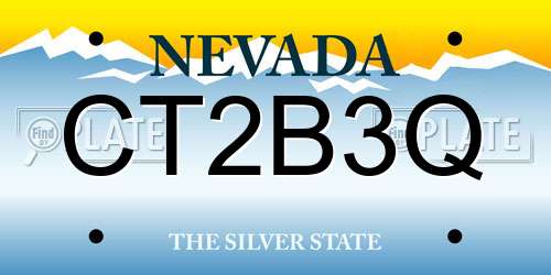 CT2B3Q Nevada License Plate