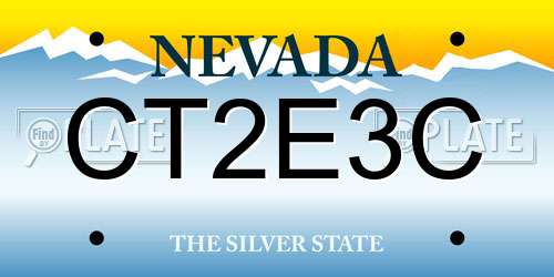 CT2E3C Nevada License Plate