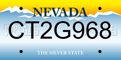 CT2G968 Nevada License Plate