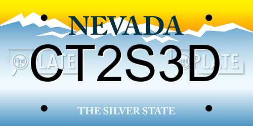 CT2S3D Nevada License Plate