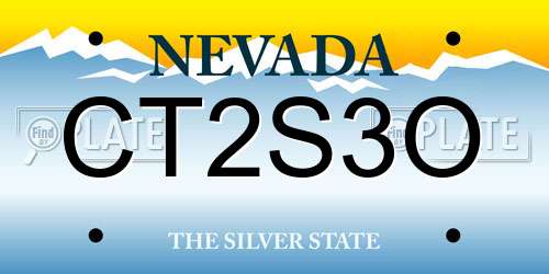 CT2S3O Nevada License Plate