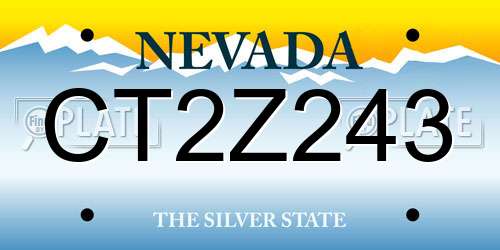 CT2Z243 Nevada License Plate