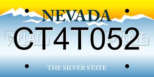 CT4T052 Nevada License Plate