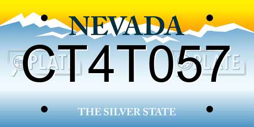 CT4T057 Nevada License Plate