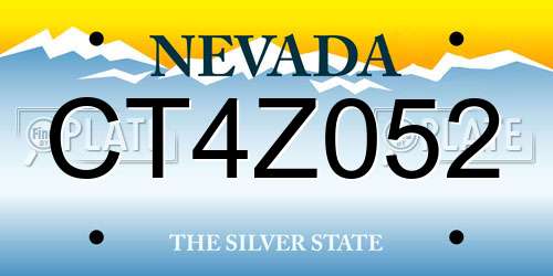 CT4Z052 Nevada License Plate